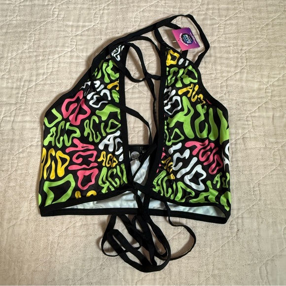 Lyte Couture Dolls Kill Lila Acid Wrap Top Psychedelic Trippy Rave Festival EDC - Picture 2 of 5